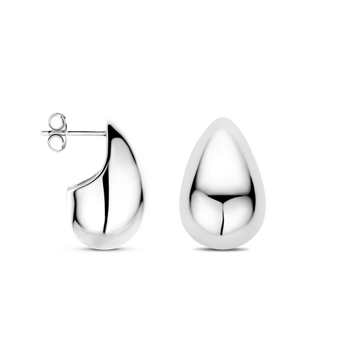 puces d'oreilles goutte 20 mm argent rhodié