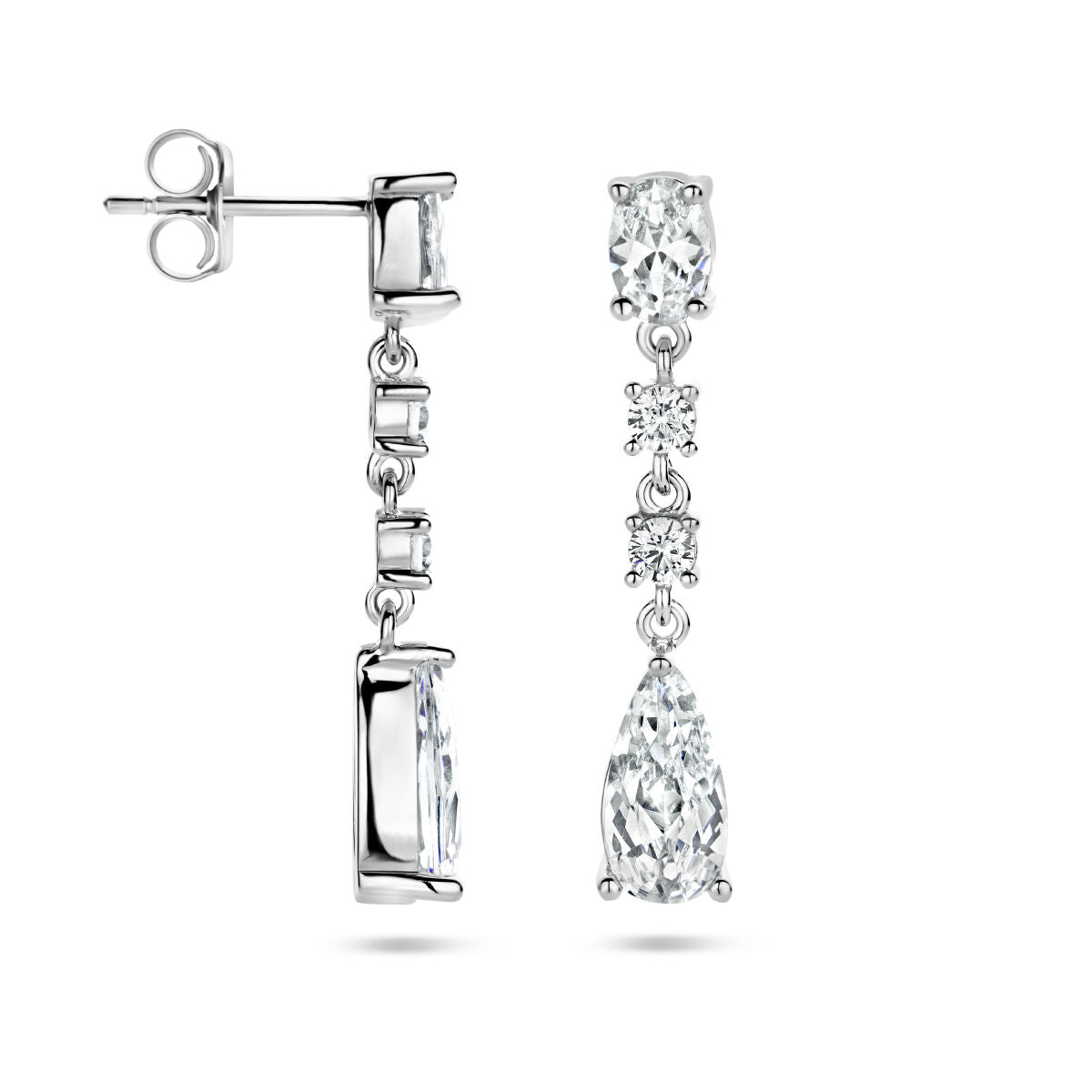 boucles d'oreilles zircone argent rhodié