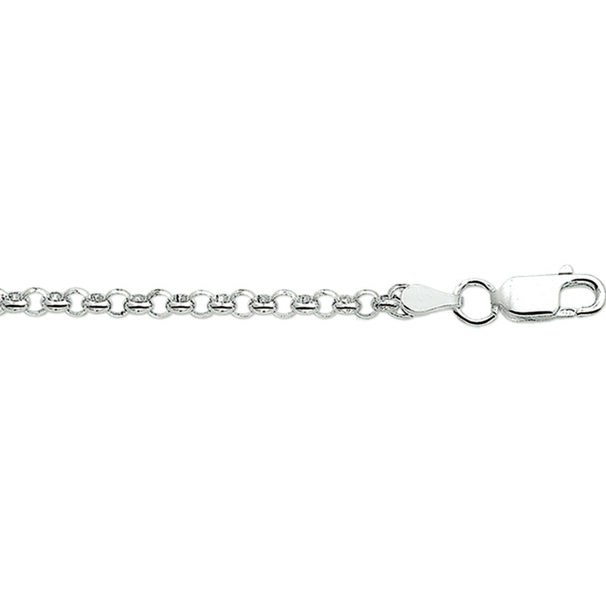 Collier jasseron en argent blanc de 3,0 mm avec fermoir.