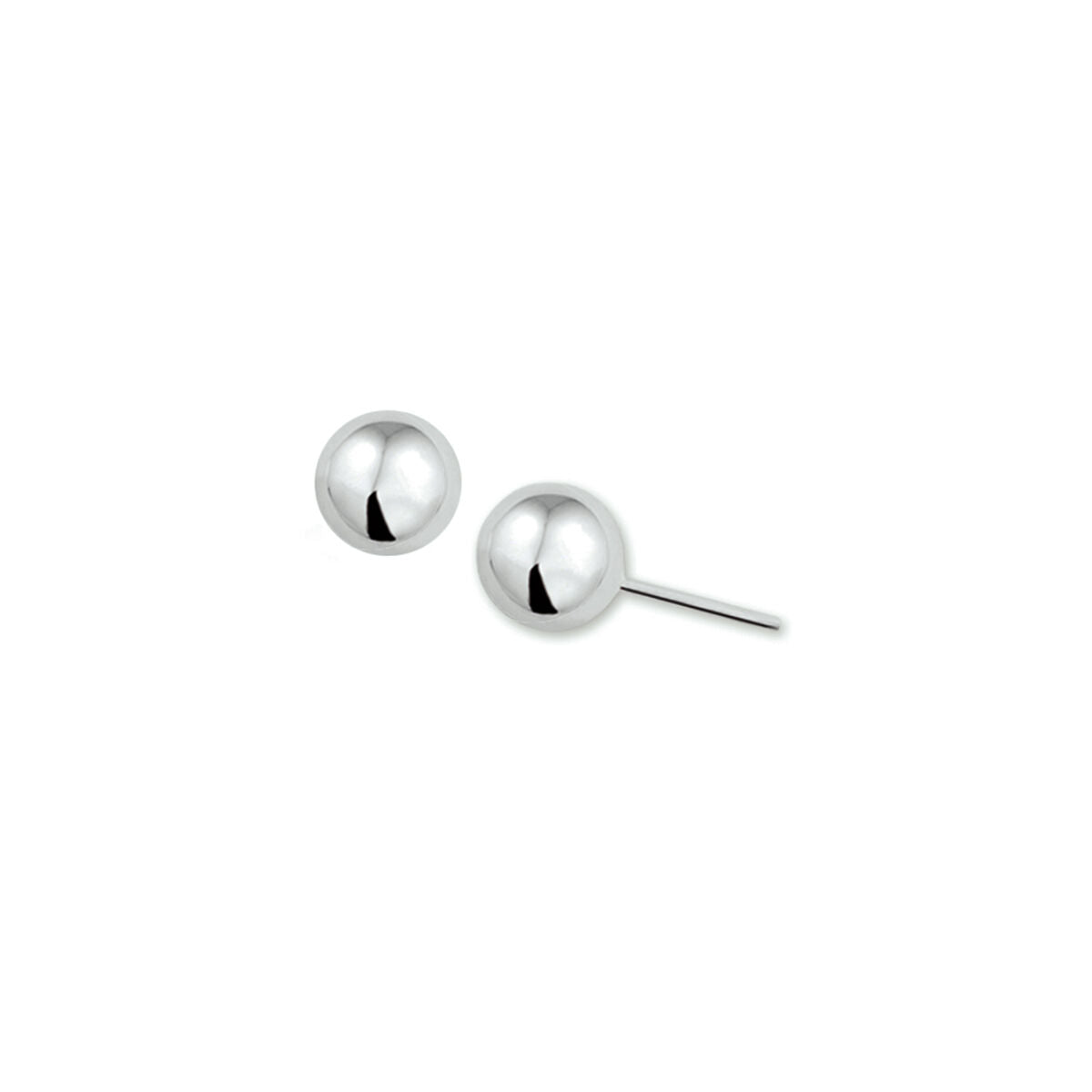 puces d'oreilles boule argent rhodié