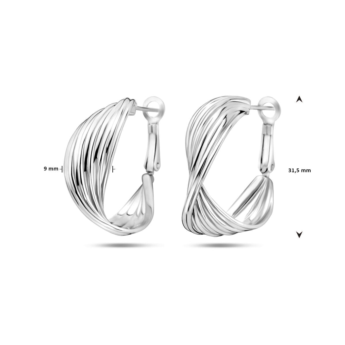 créoles 31 mm argent rhodié
