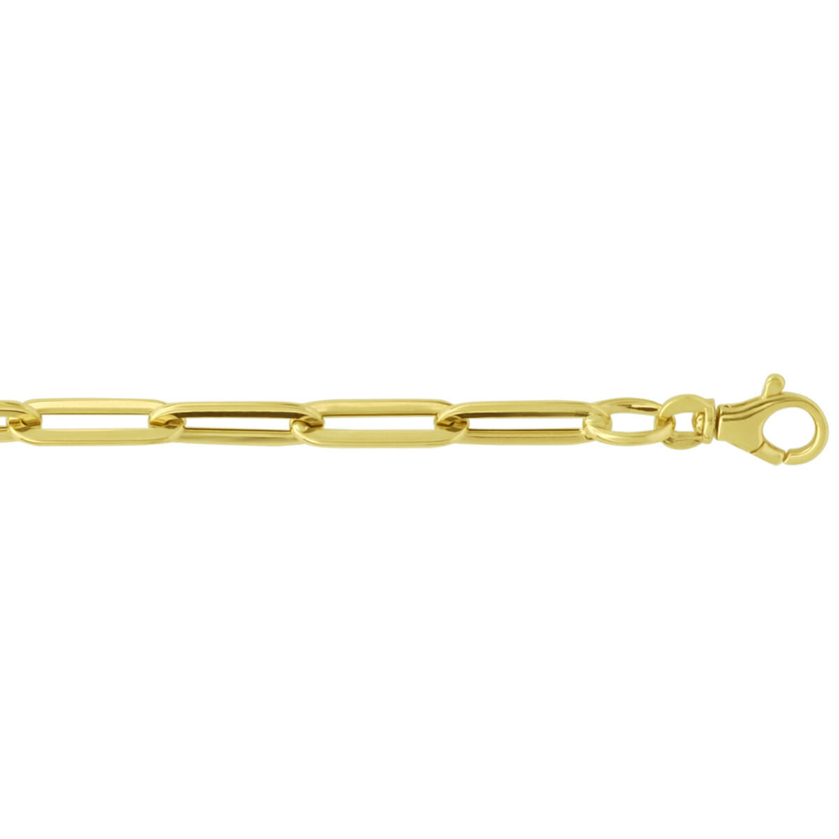 Bracelet en or pour femme paperclip tube plat 14K