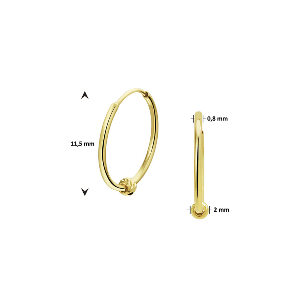 créoles boule 14K or jaune