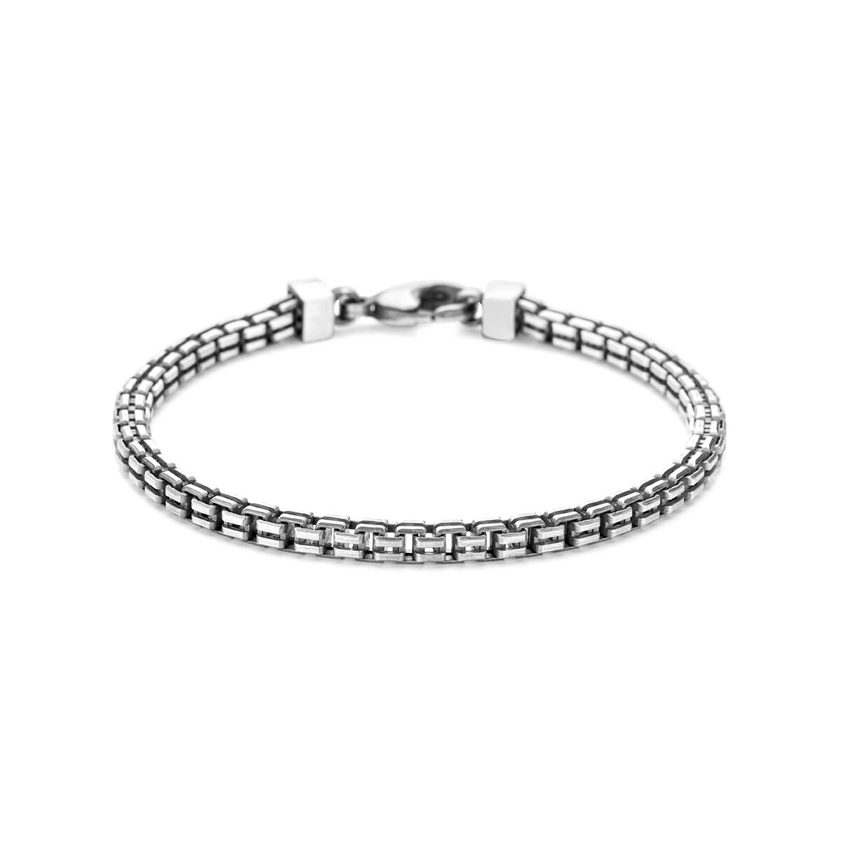 bracelet en argent oxydé de 3,0 mm avec fermoir.
