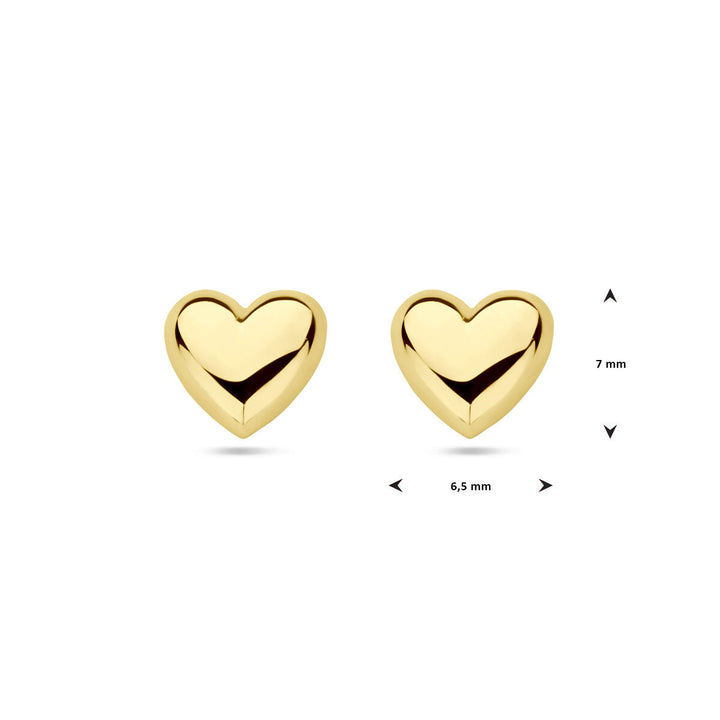oorknoppen hart 14K geelgoud