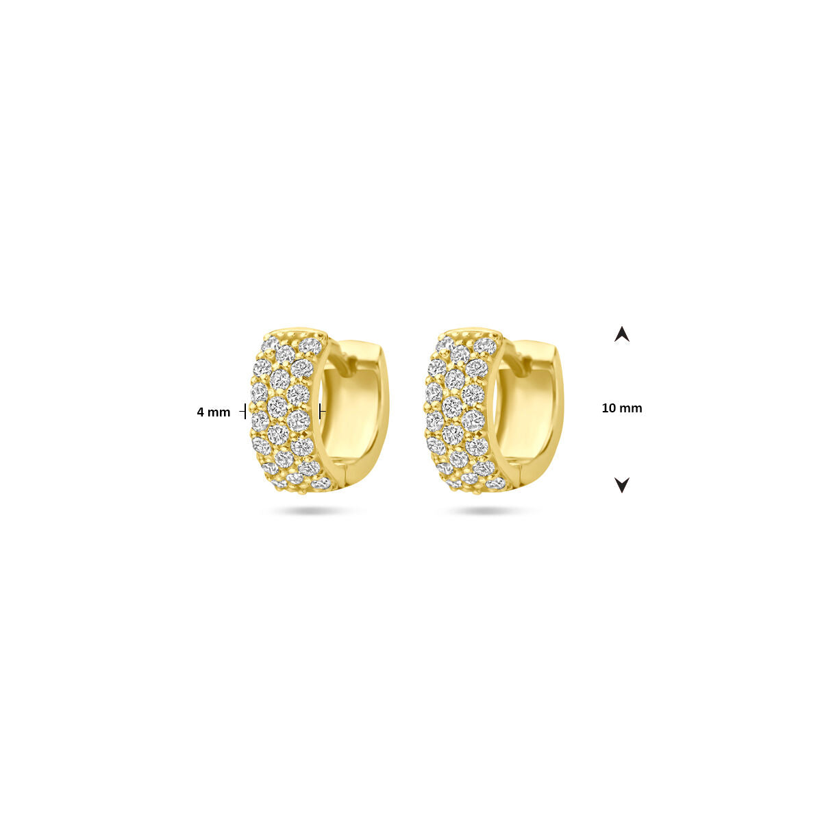 Créoles diamant 0.40ct (2x 0.20ct) h si 10 mm or jaune 14K