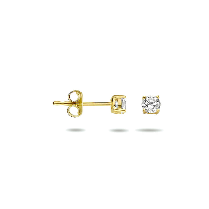 puces d'oreilles zircone 14K or jaune