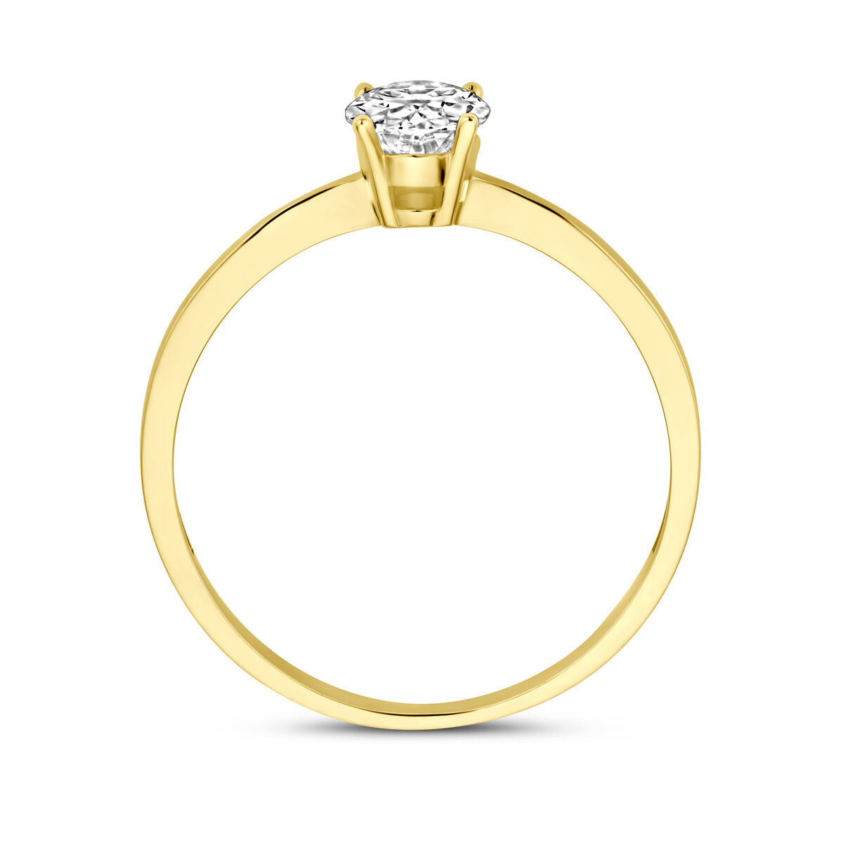 bague zircone 14K or jaune