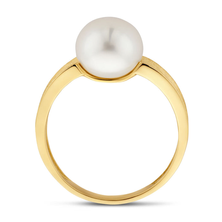 ring parel gescratcht 14K geelgoud
