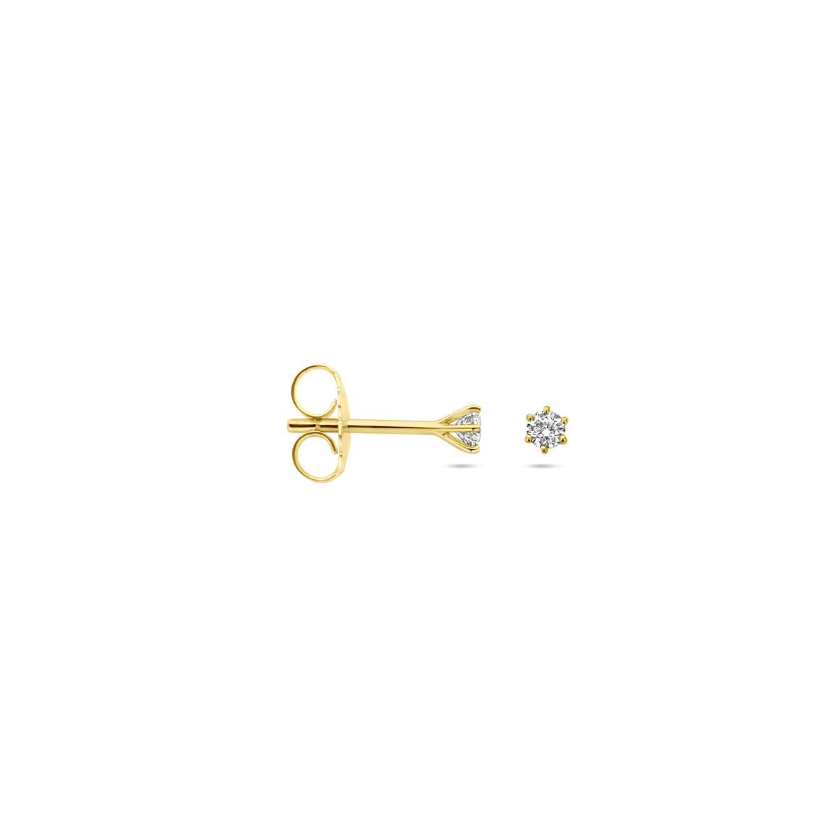 puces d'oreilles diamant h si or jaune 14K
