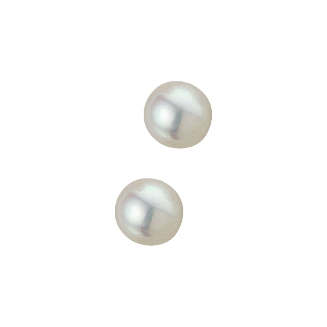 Boucles d'oreilles en perles blanches, de forme ronde et lisse.