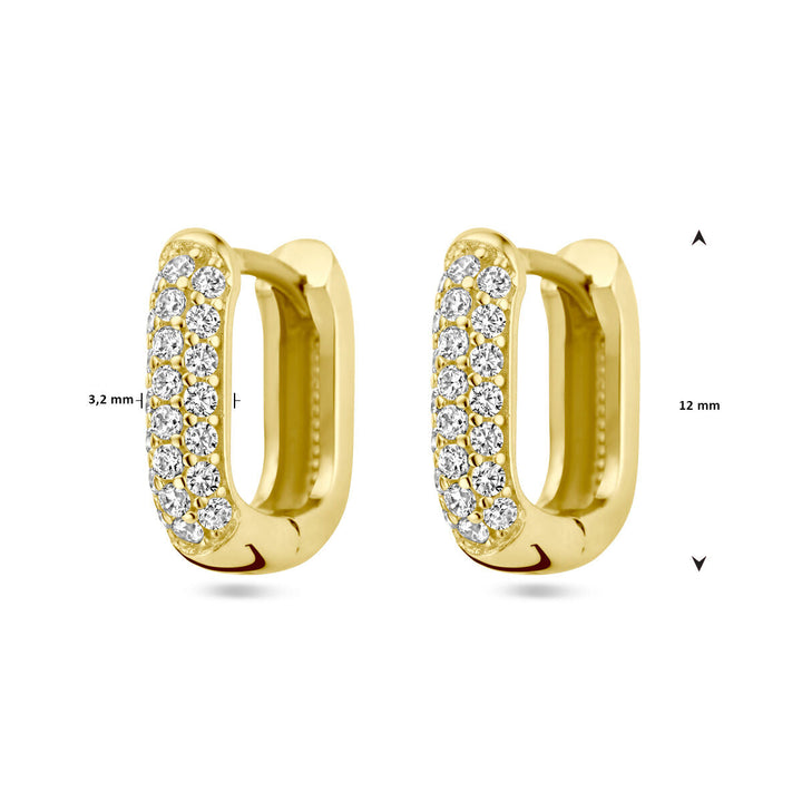 klapoorringen diamant 0.36ct (2x 0.18ct) h si 14K geelgoud
