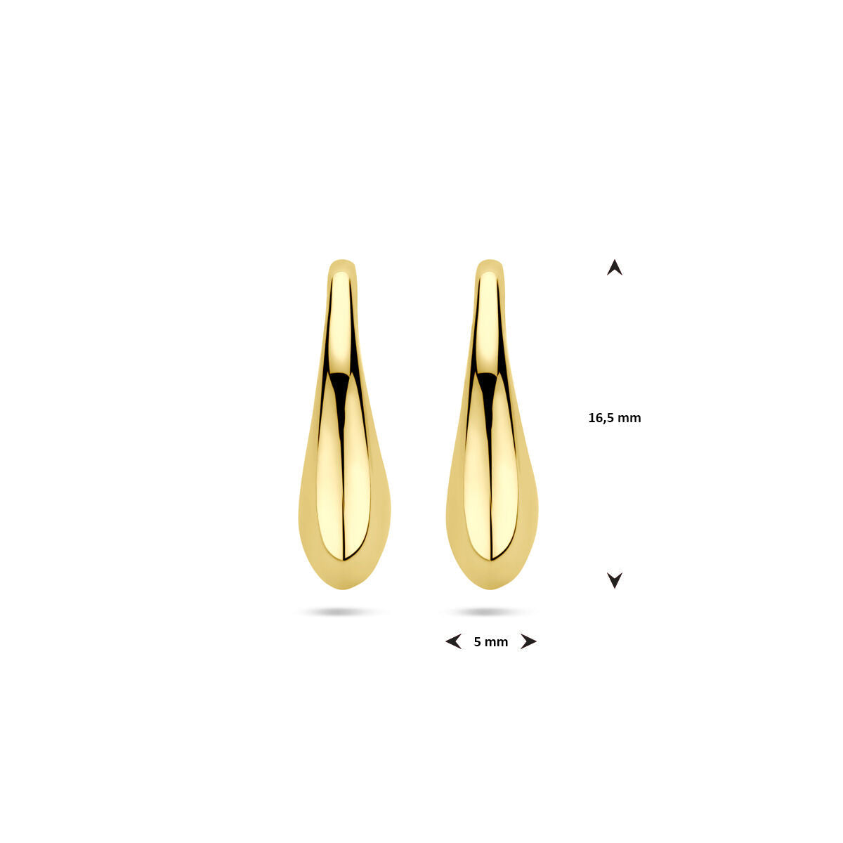 boucles d'oreilles goutte en crochet 16,5 mm or jaune 14K