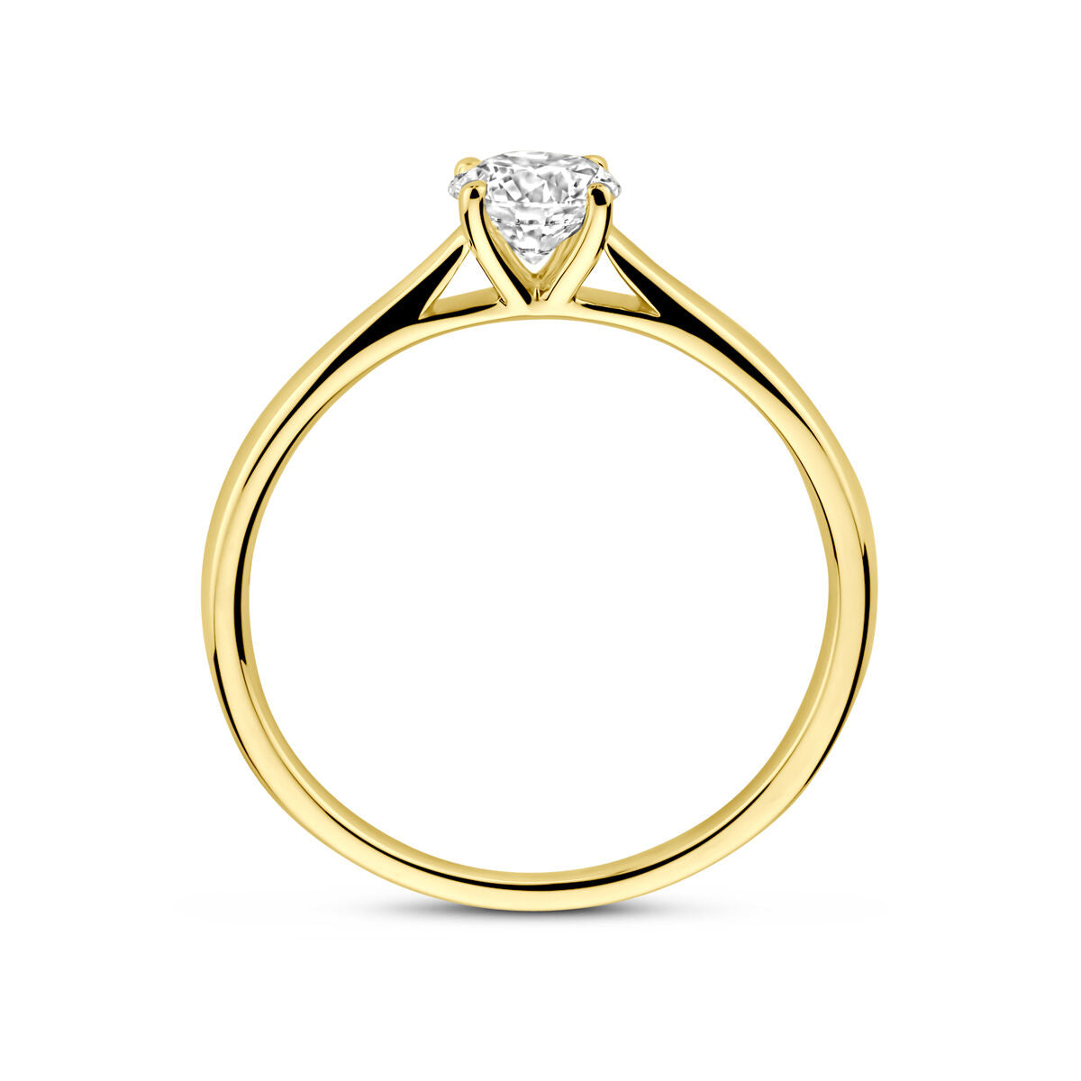 Bague pour femme en or jaune 14k avec diamant de 0,50 ct cultivé en laboratoire