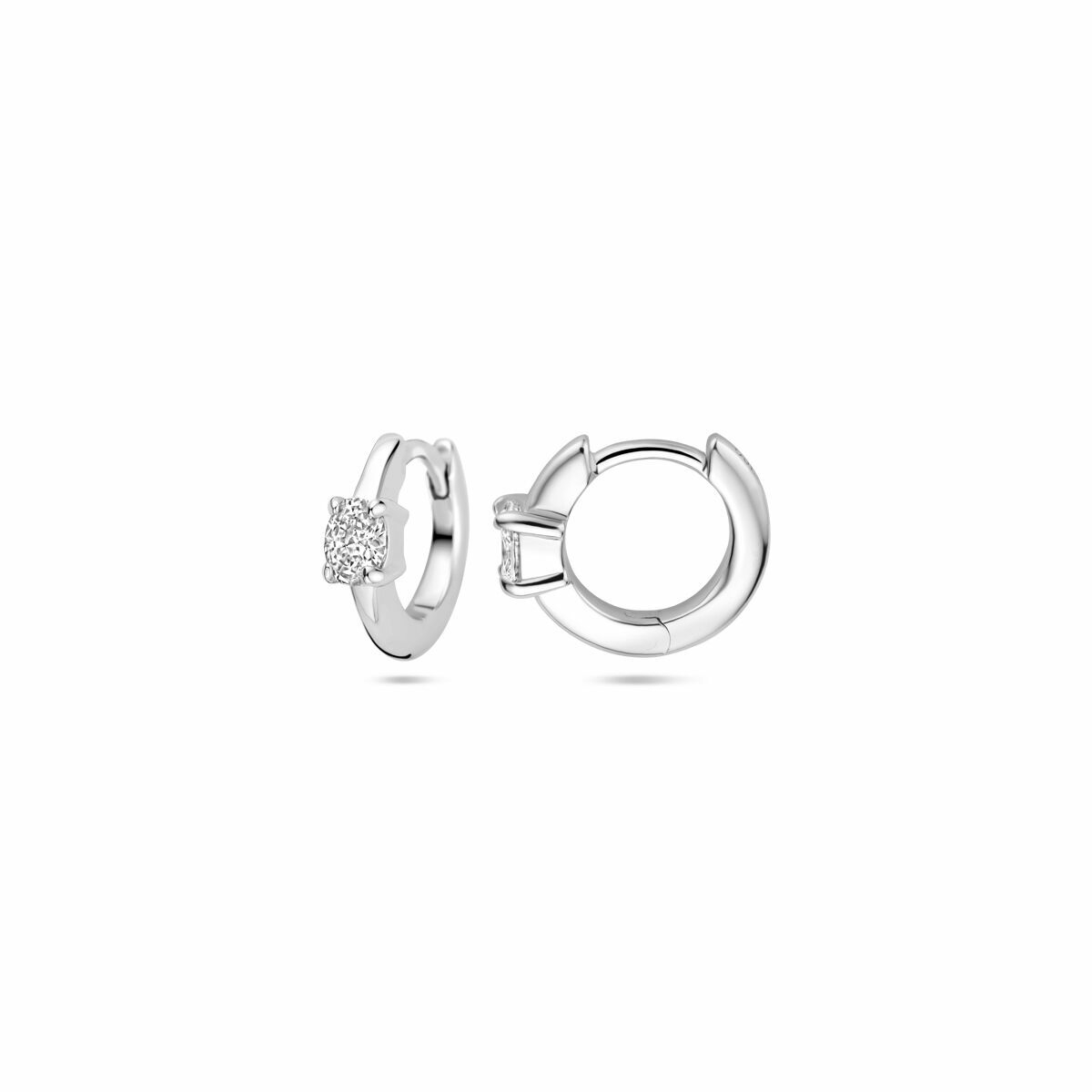 créoles zircone 10 mm argent rhodié