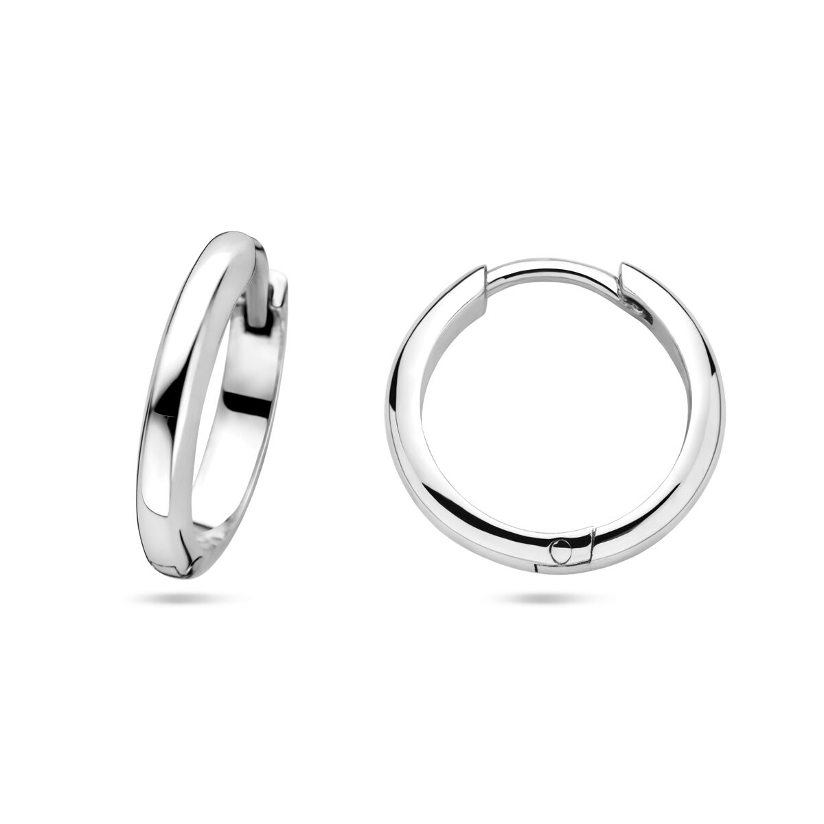 créoles 3,0 mm tube demi-rond argent rhodié