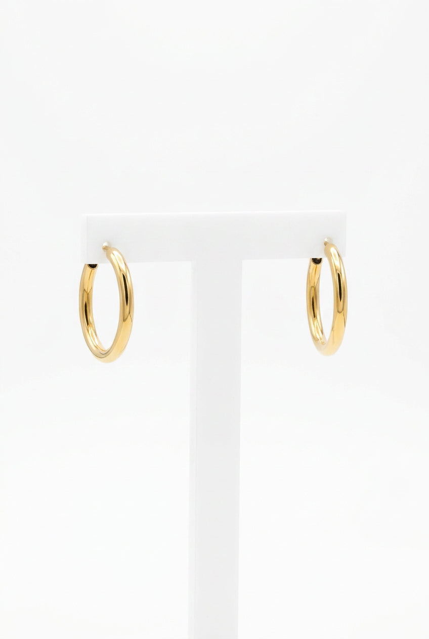 boucles d'oreilles en or vintage 14K créoles vague 5.2gr