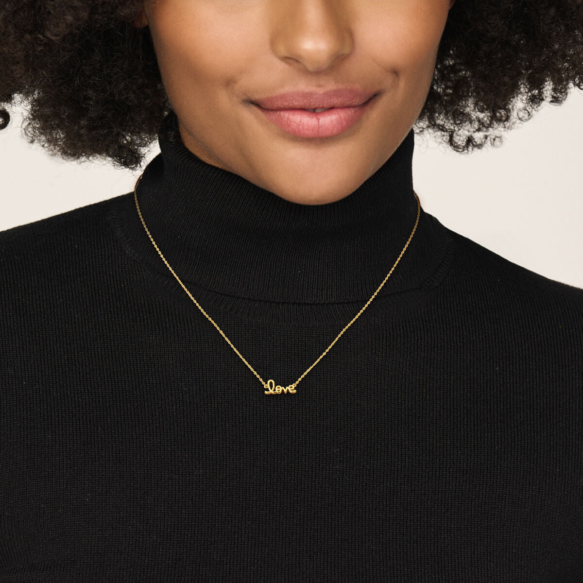collier love 41 - 43 - 45 cm 3 microns argent plaqué or (jaune)