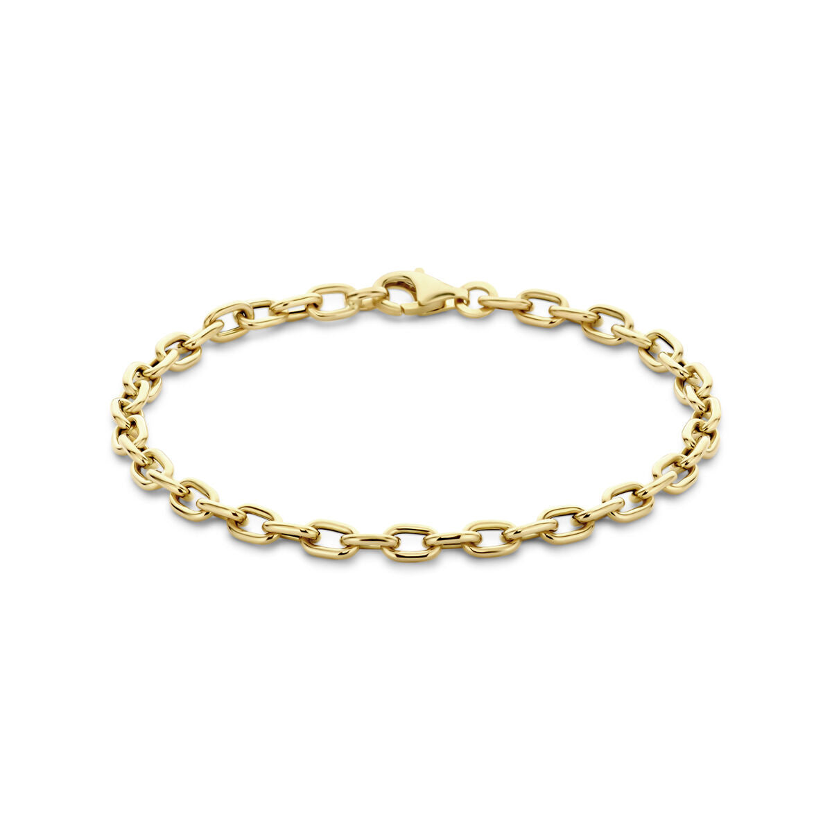 Bracelet en or jaune 14K de 4,5 mm et 19 cm, avec maillons ovales.