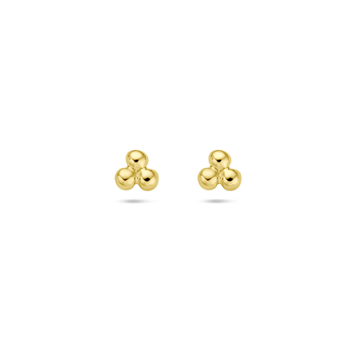 Boucles d'oreilles en or jaune 14K avec des petites boules.
