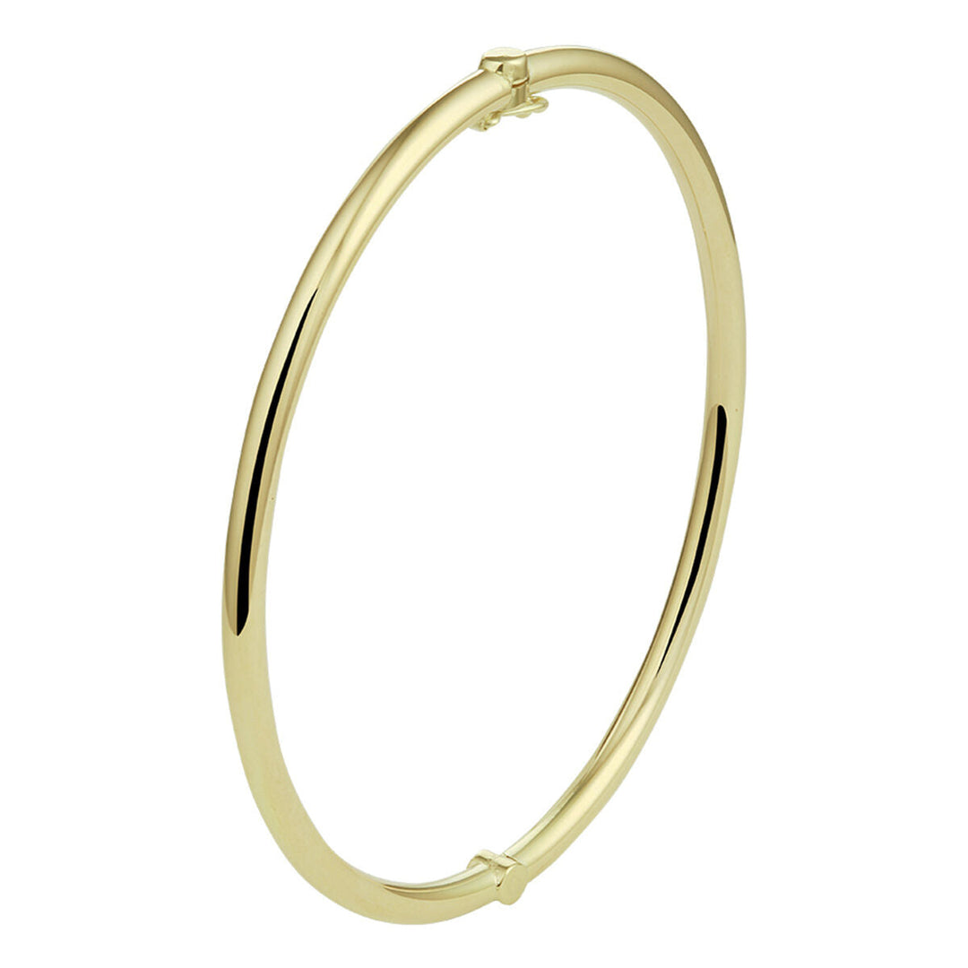 bangle scharnier massief ronde buis 3 mm Zilgold (geelgoud met zilverkern)