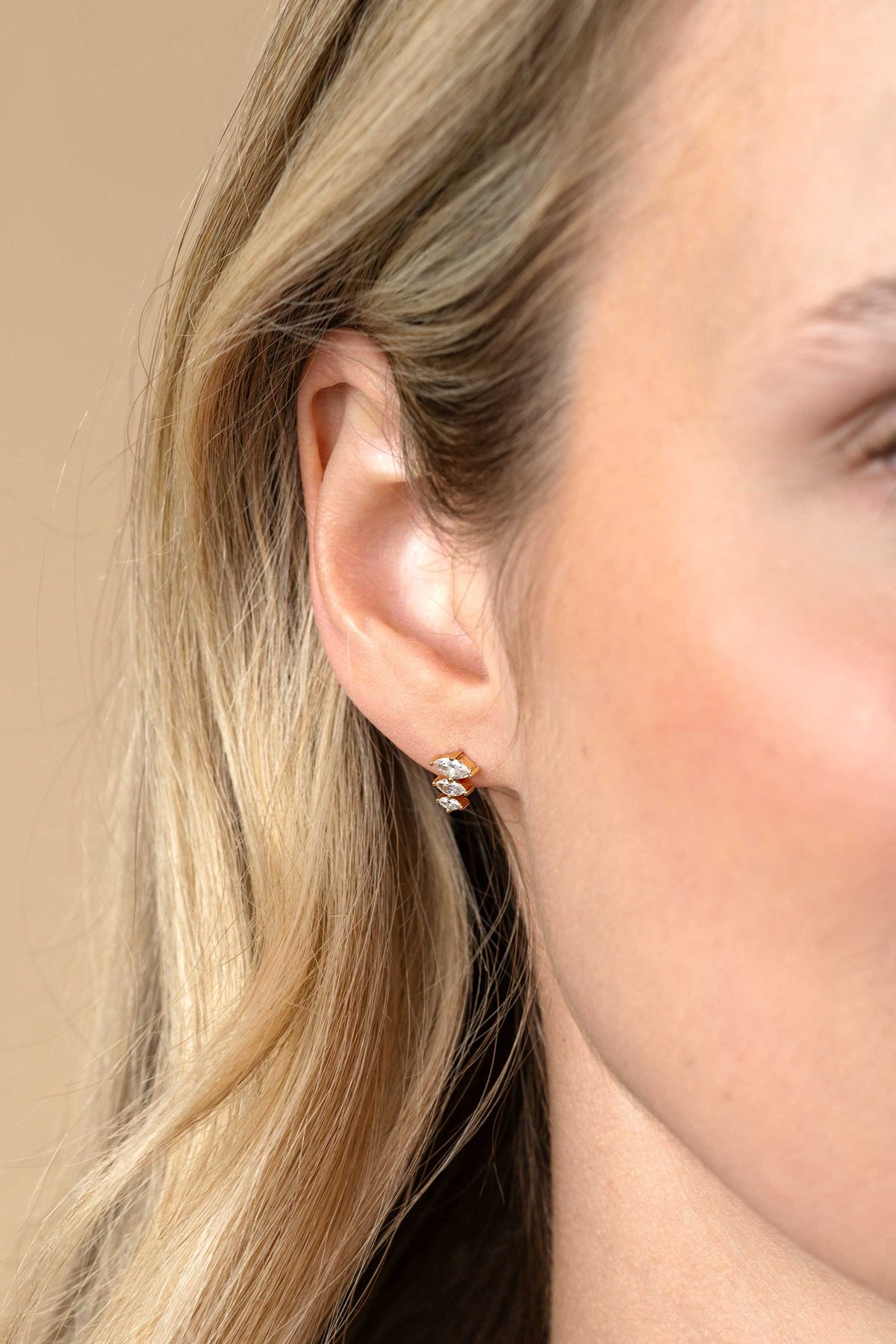 Zinzi puces d'oreilles argent plaqué or zio2631