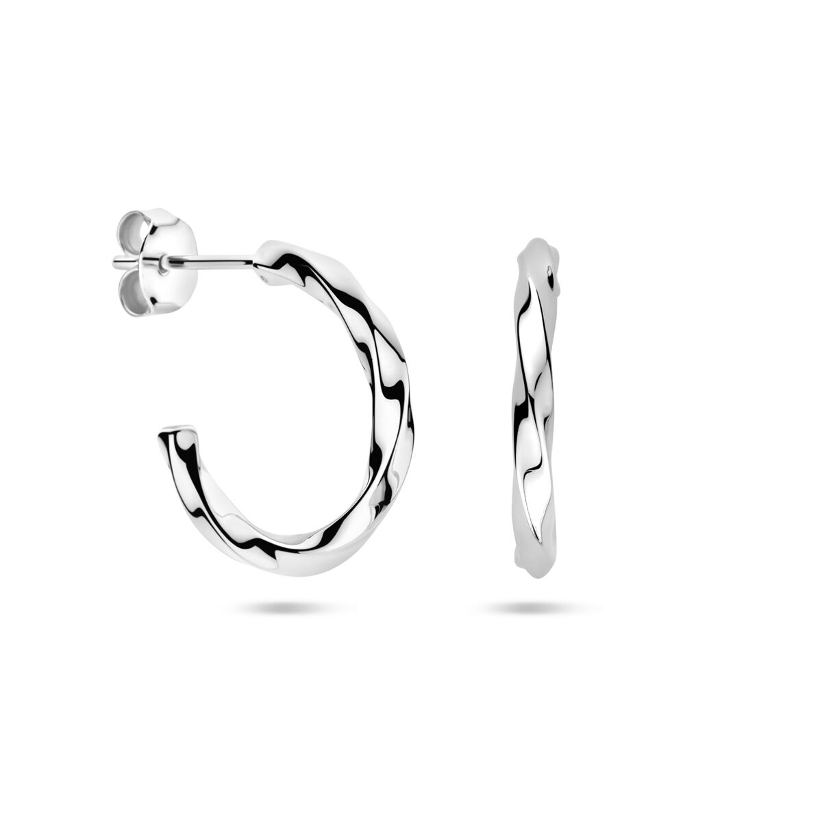 créoles torsadées 18,5 mm argent rhodié