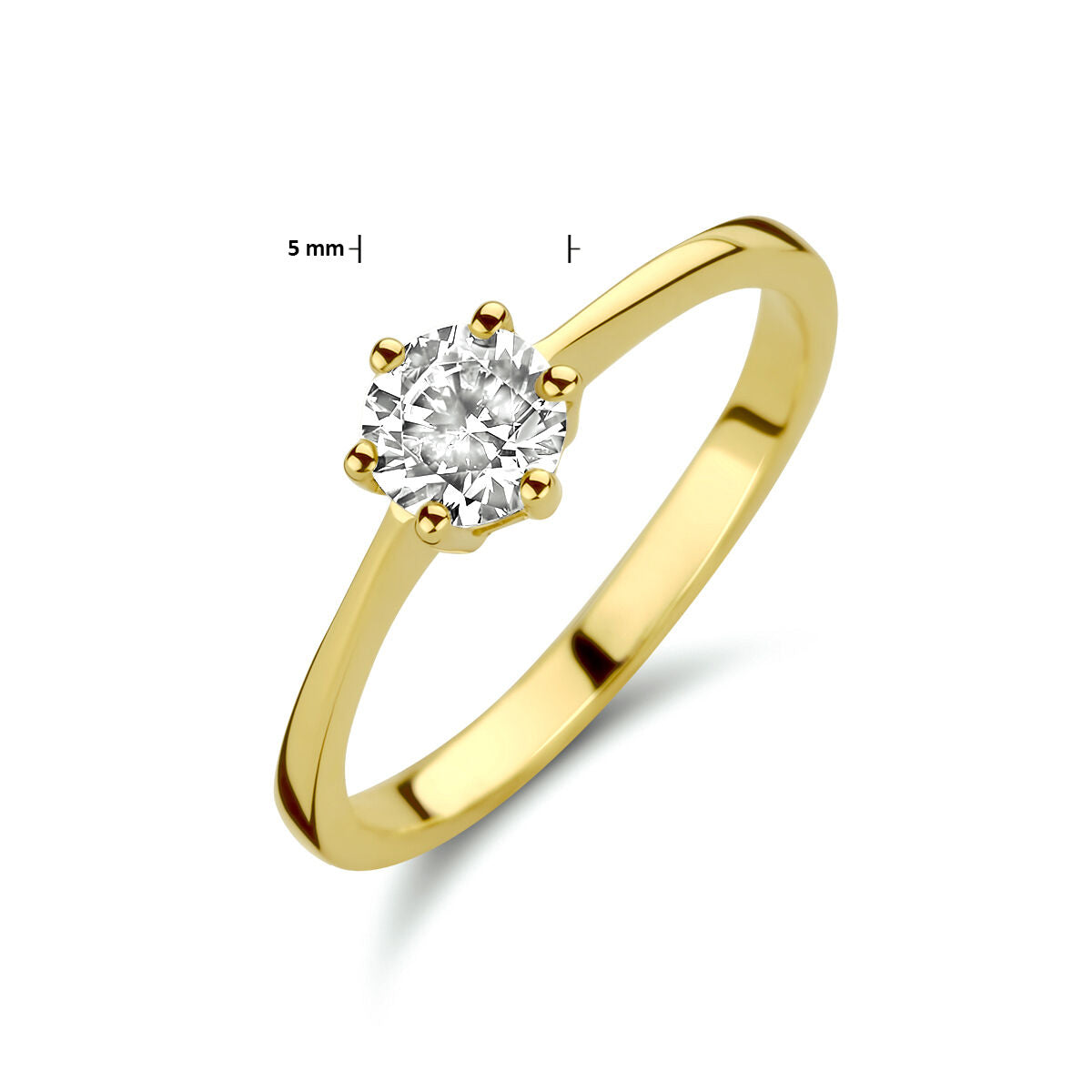 bague zircone 14K or jaune