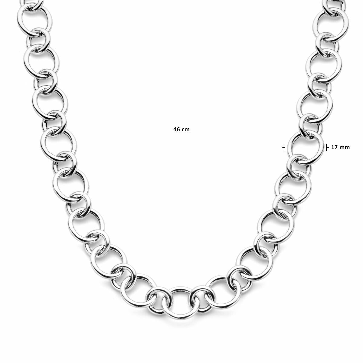 collier 17 mm 46 cm argent rhodié