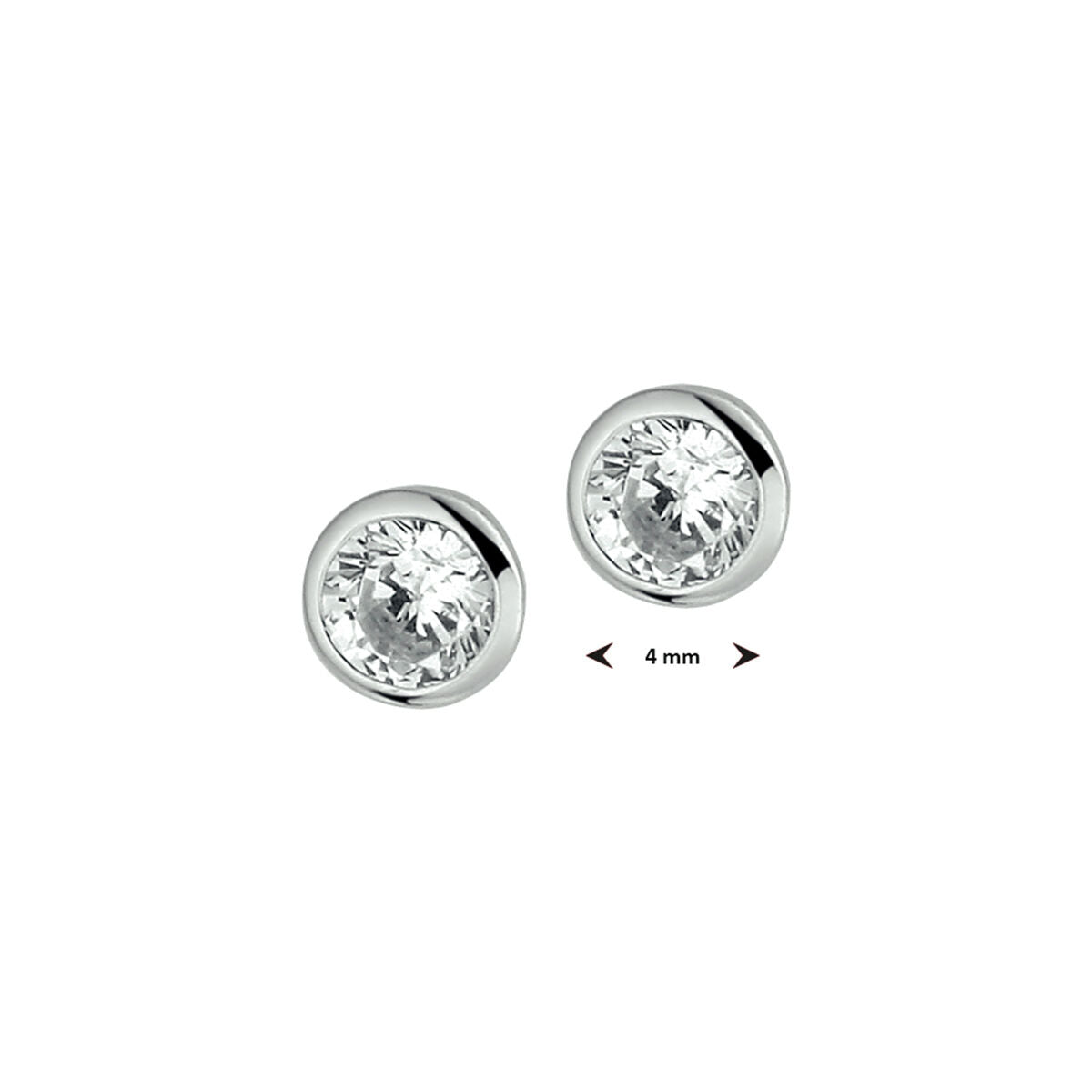 puces d'oreilles zircone argent rhodié