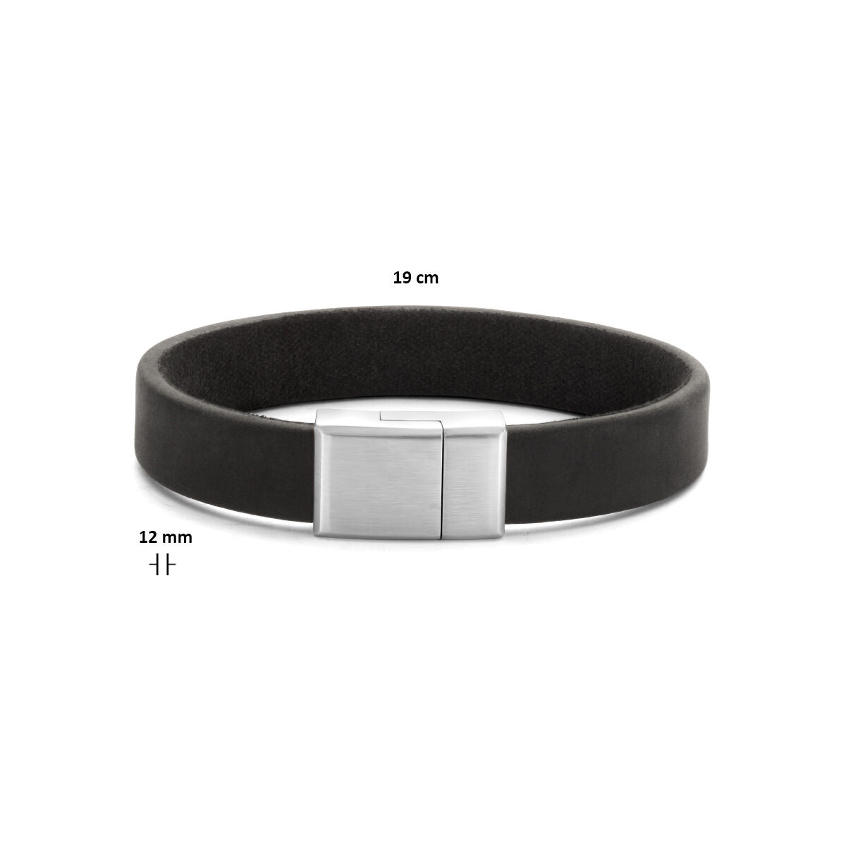 bracelet en cuir 12 mm acier inoxydable