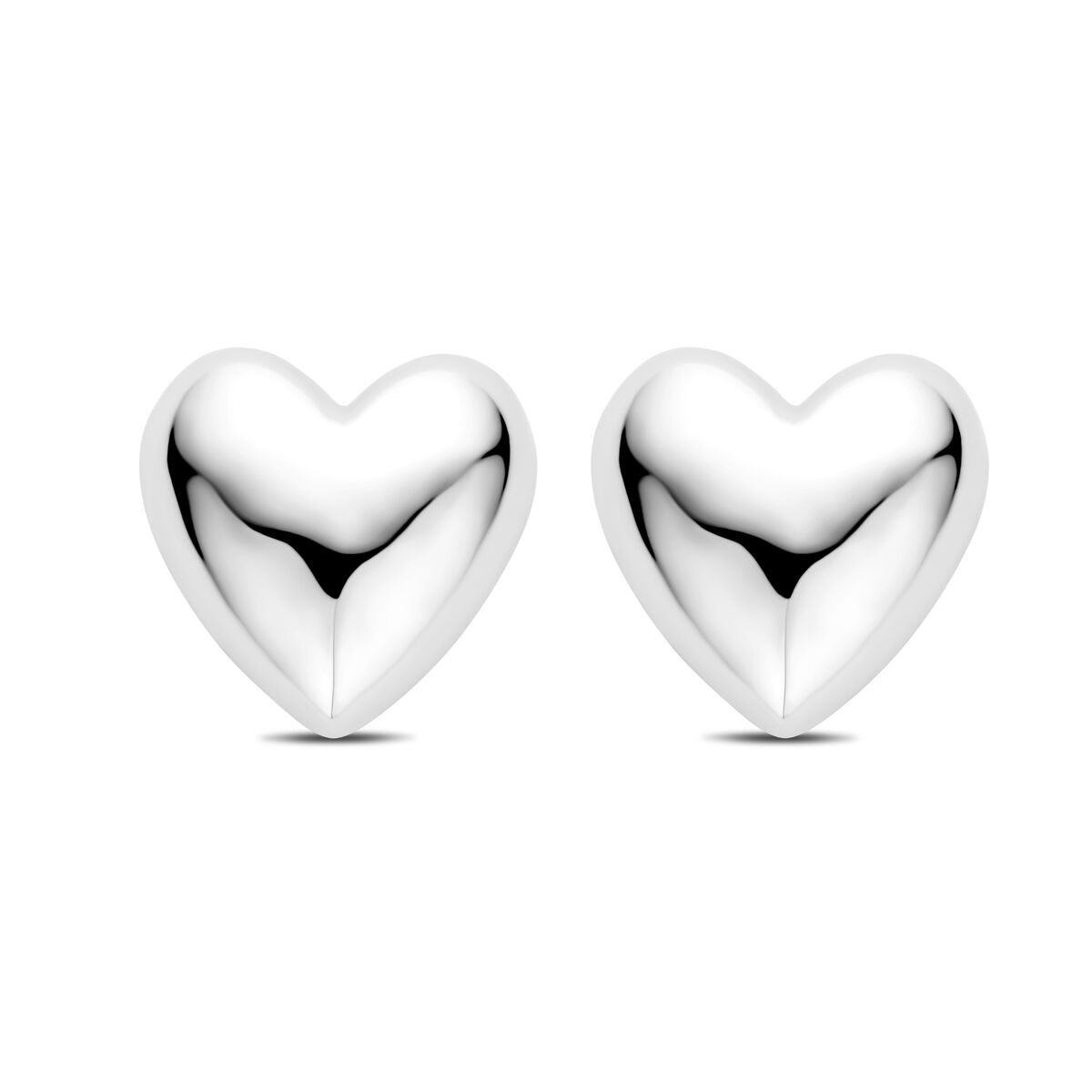 puces d'oreilles cœur 20 mm argent rhodié