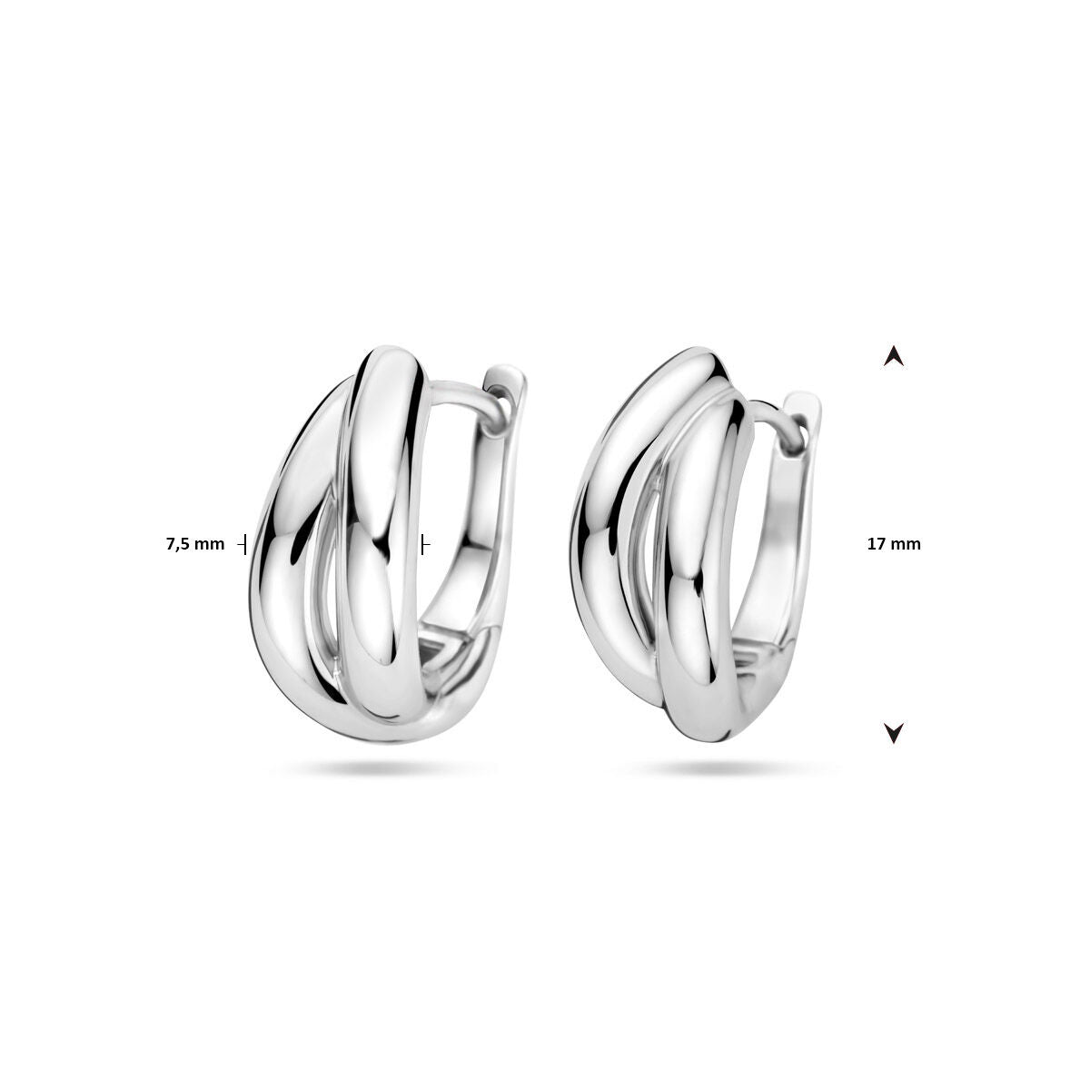 créoles 17 mm argent rhodié