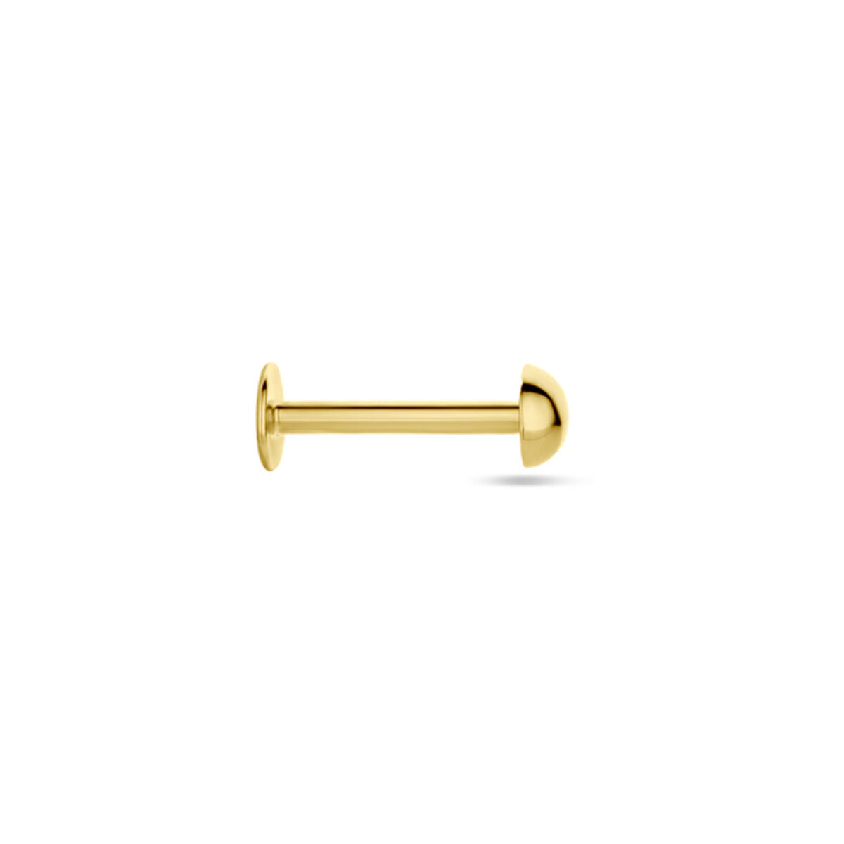 piercing à dos plat 3 mm or jaune 14K