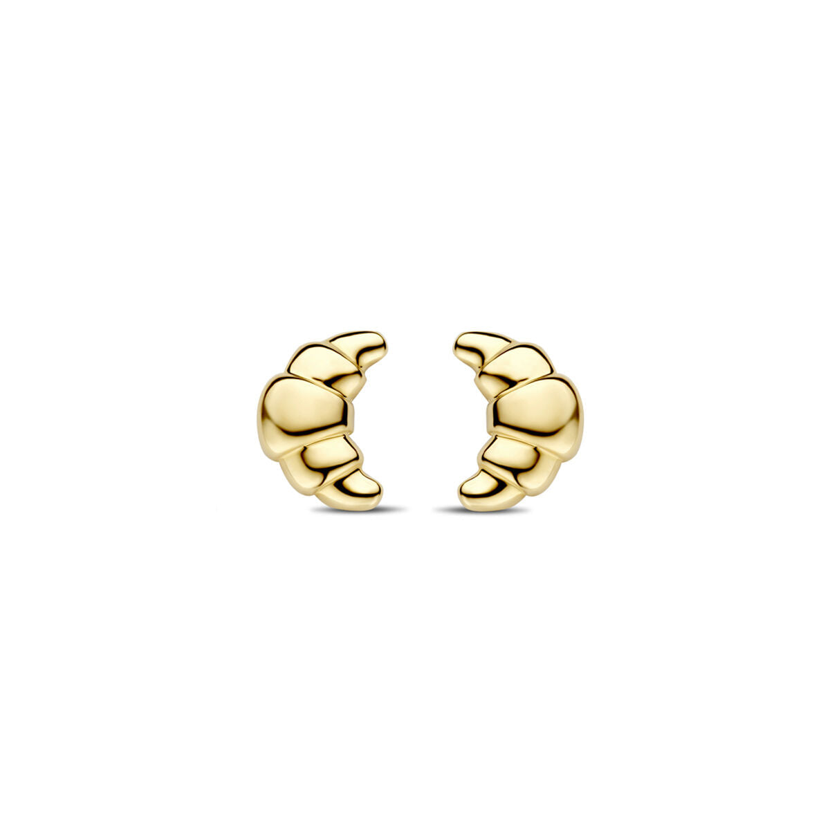 Boucles d'oreilles en or jaune 14K en forme de croissant, mesurant 8,5 mm.