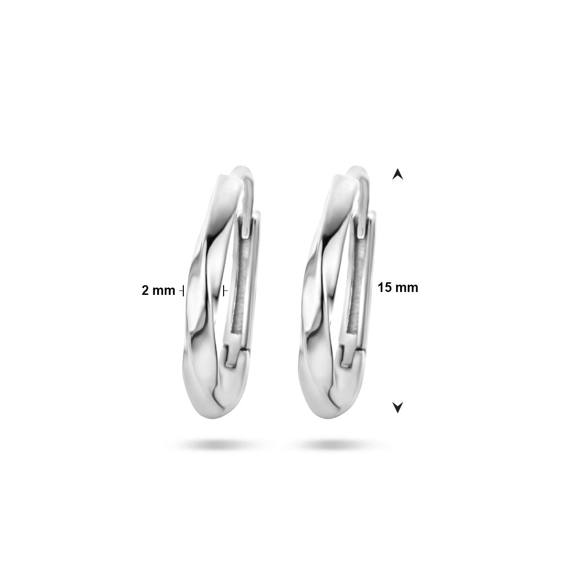 créoles torsadées en argent rhodié