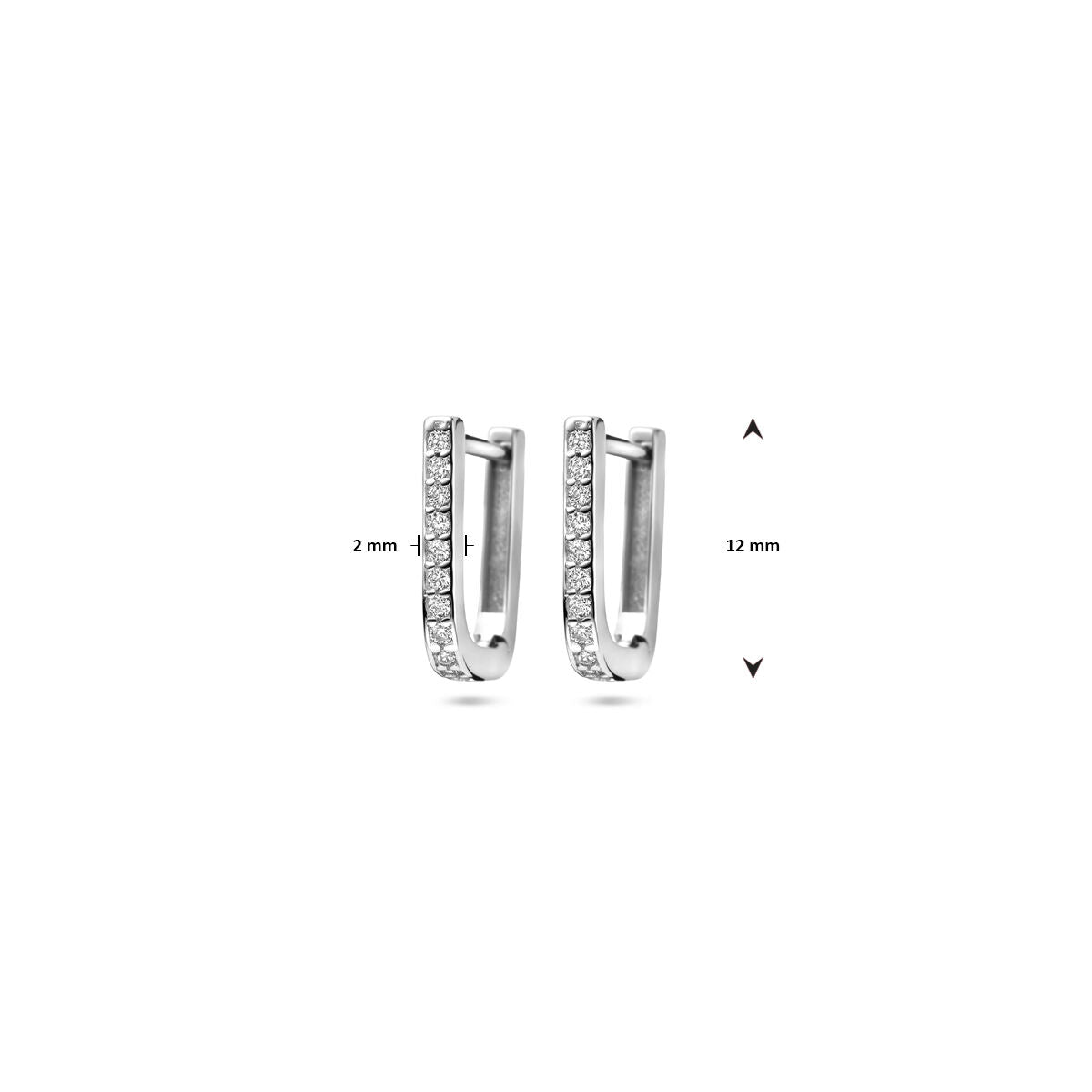 créoles zircone 12 mm argent rhodié