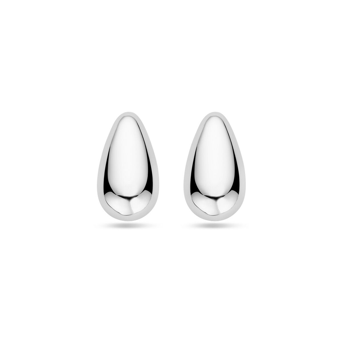 Boucles d'oreilles en forme de goutte, argentées et rhodiées, de 15 mm.