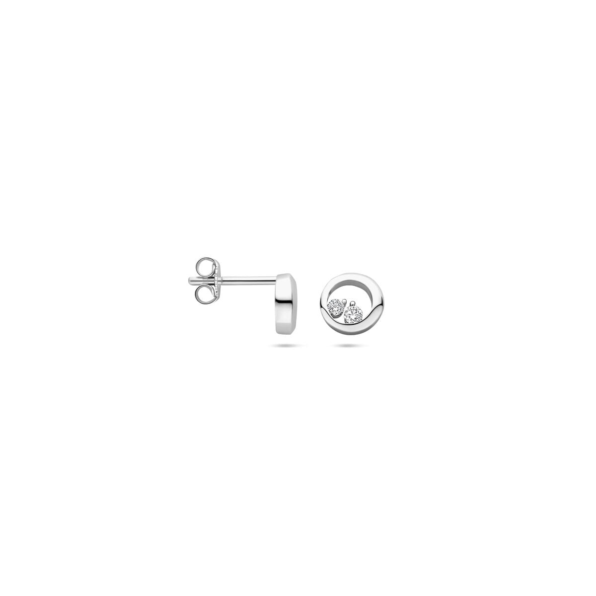 puces d'oreilles zircone 7 mm argent rhodié