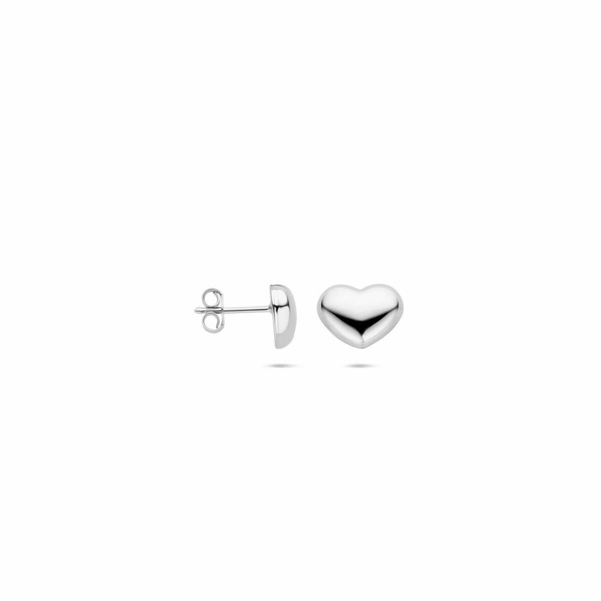 puces d'oreilles cœur 8,5 mm argent rhodié