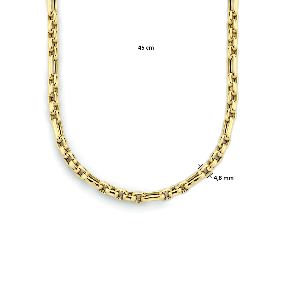 collier ancre 4,8 mm 45 cm or jaune 14K