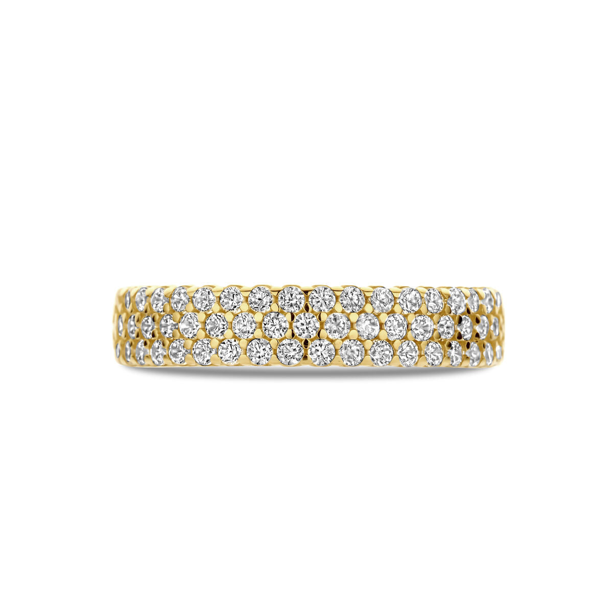 ring zirkonia 4 mm 14K geelgoud