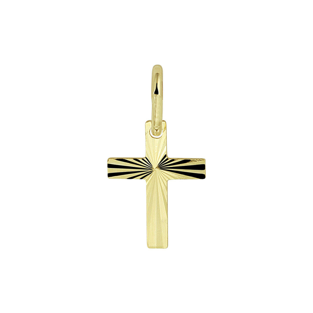 hanger kruis massief 14K geelgoud