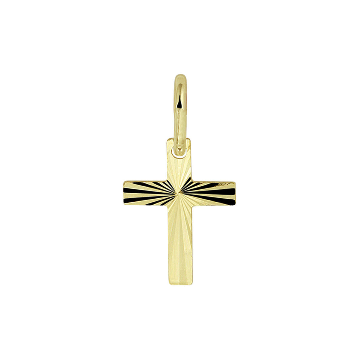 pendentif croix massif or jaune 14K