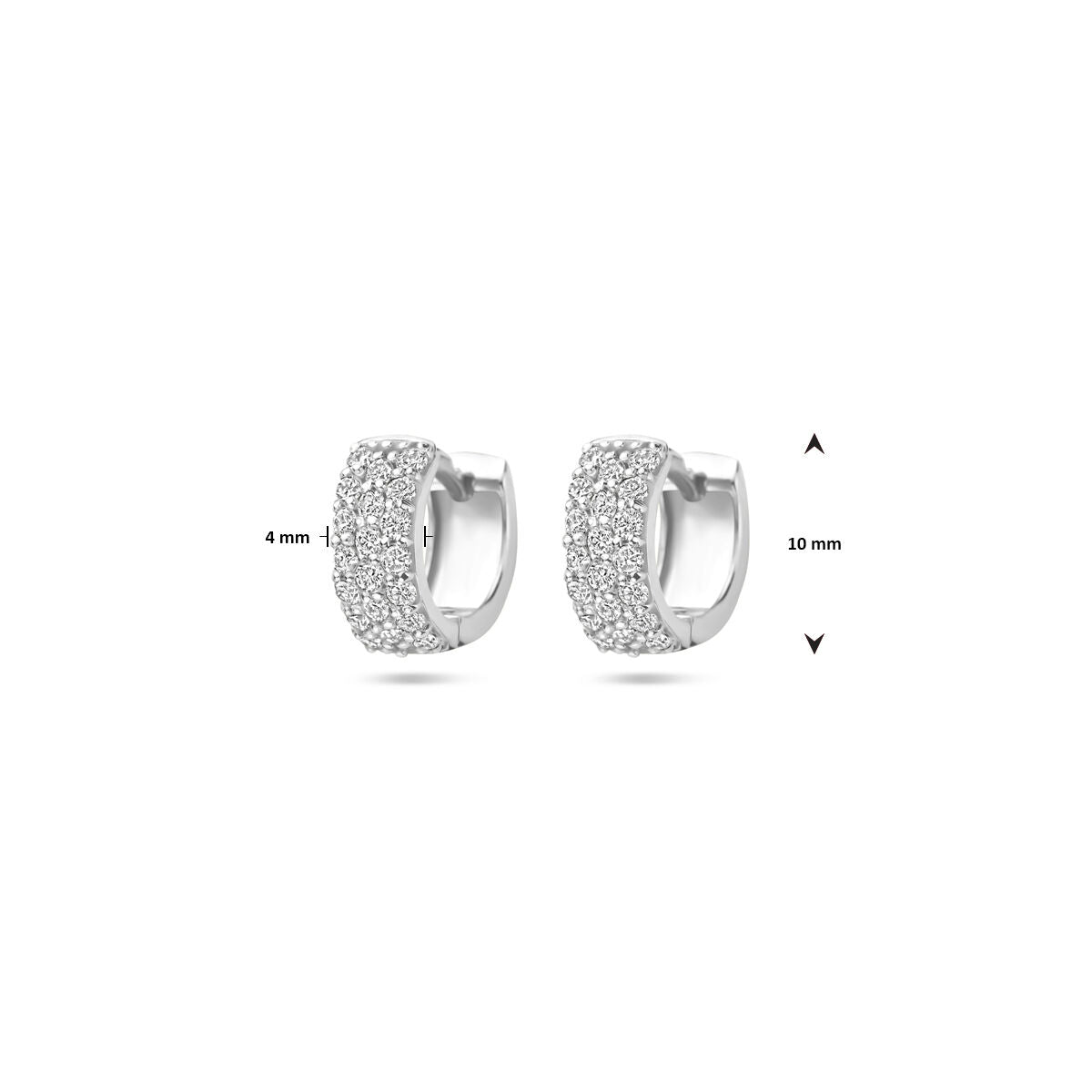 Créoles diamant 0.40ct (2x 0.20ct) h si 10 mm or blanc 14K