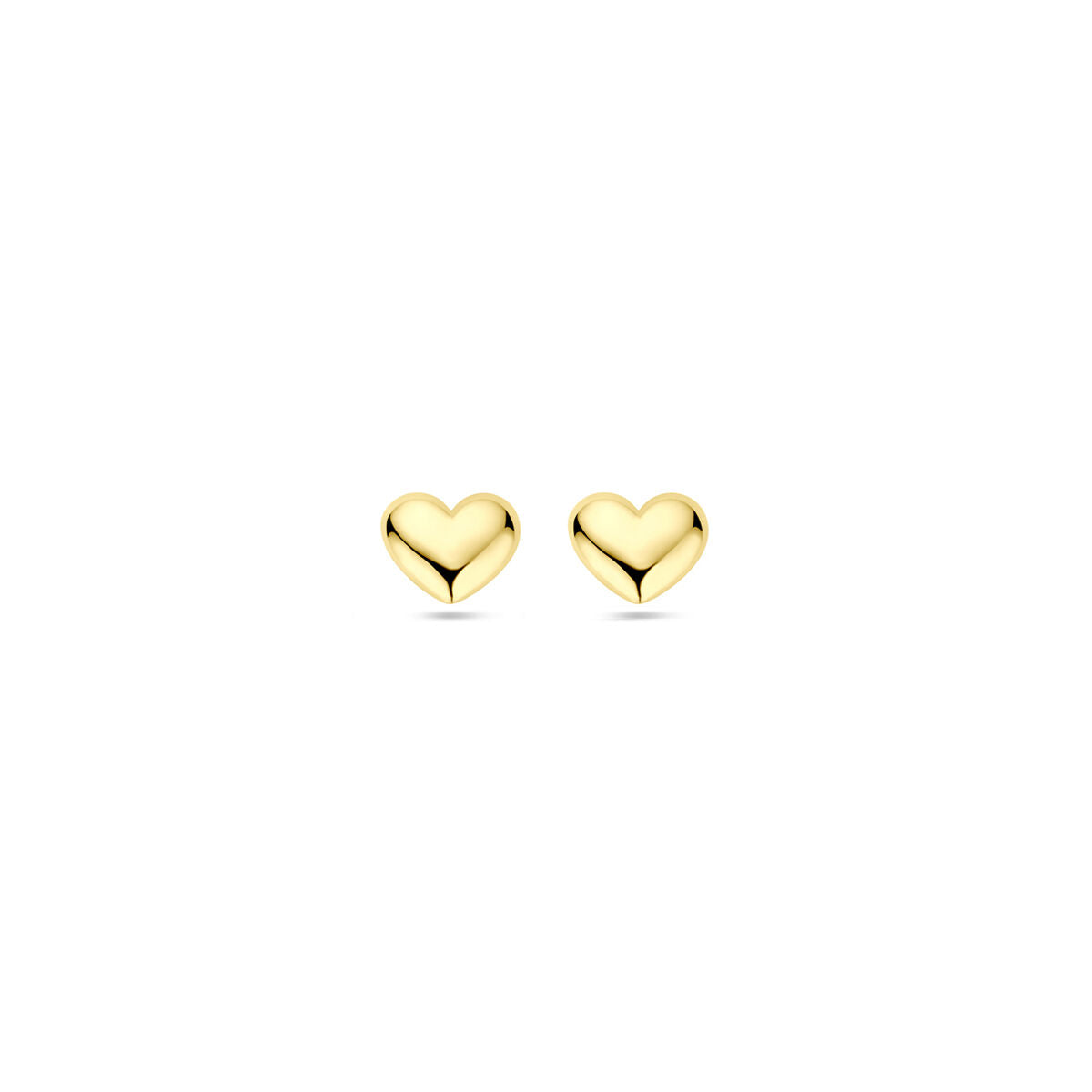 puces d'oreilles cœur 4 mm 1 micron argent plaqué or (jaune)