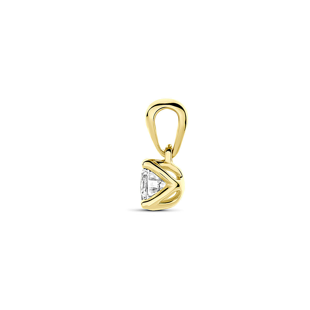 pendentif diamant lab grown 0.25ct h si 9,5 mm or jaune 14K