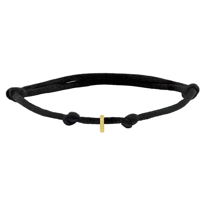 armband satijn letter 14K goud met rubber/nylon/leer