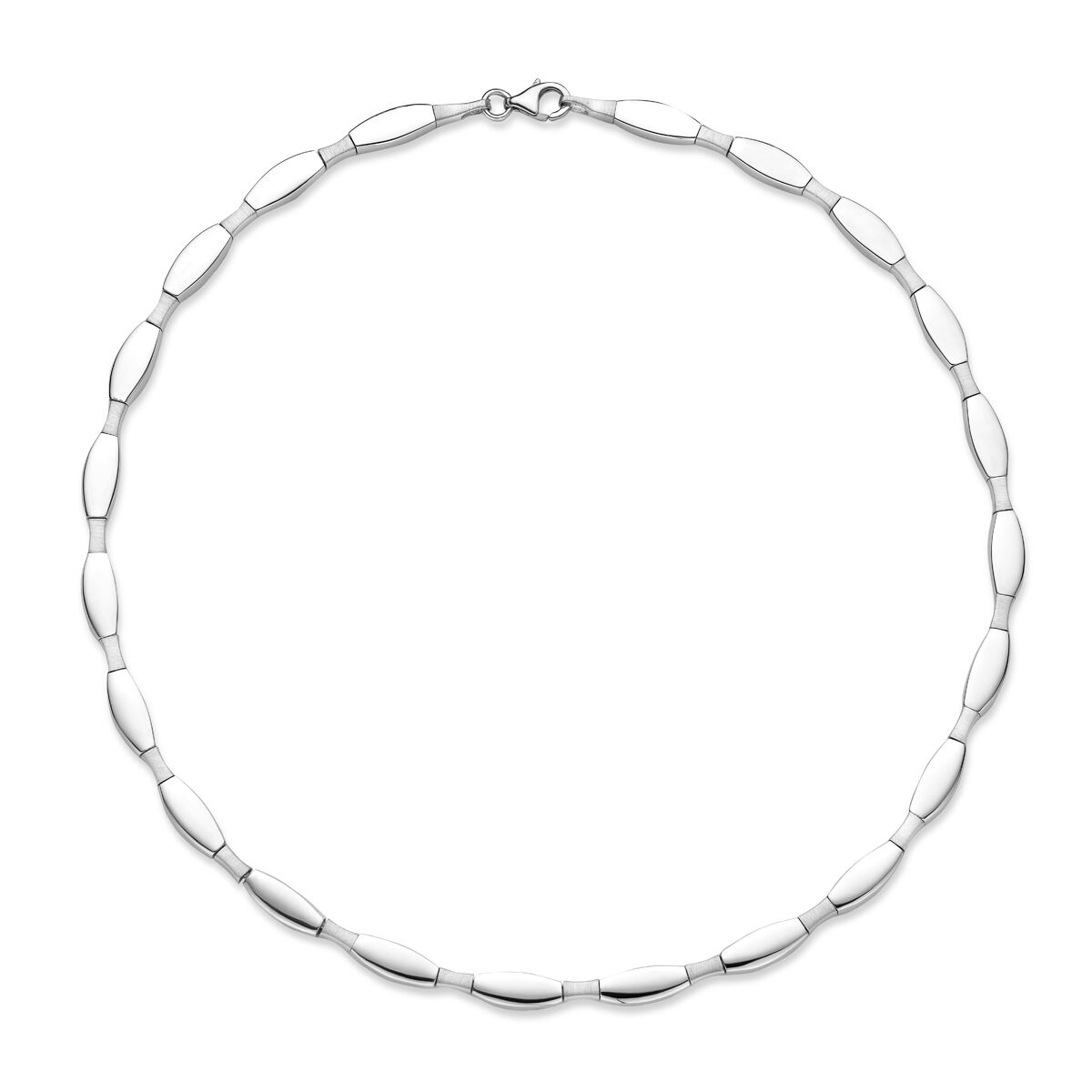 collier choker 5,5 mm 43 cm poli/mat argent rhodié