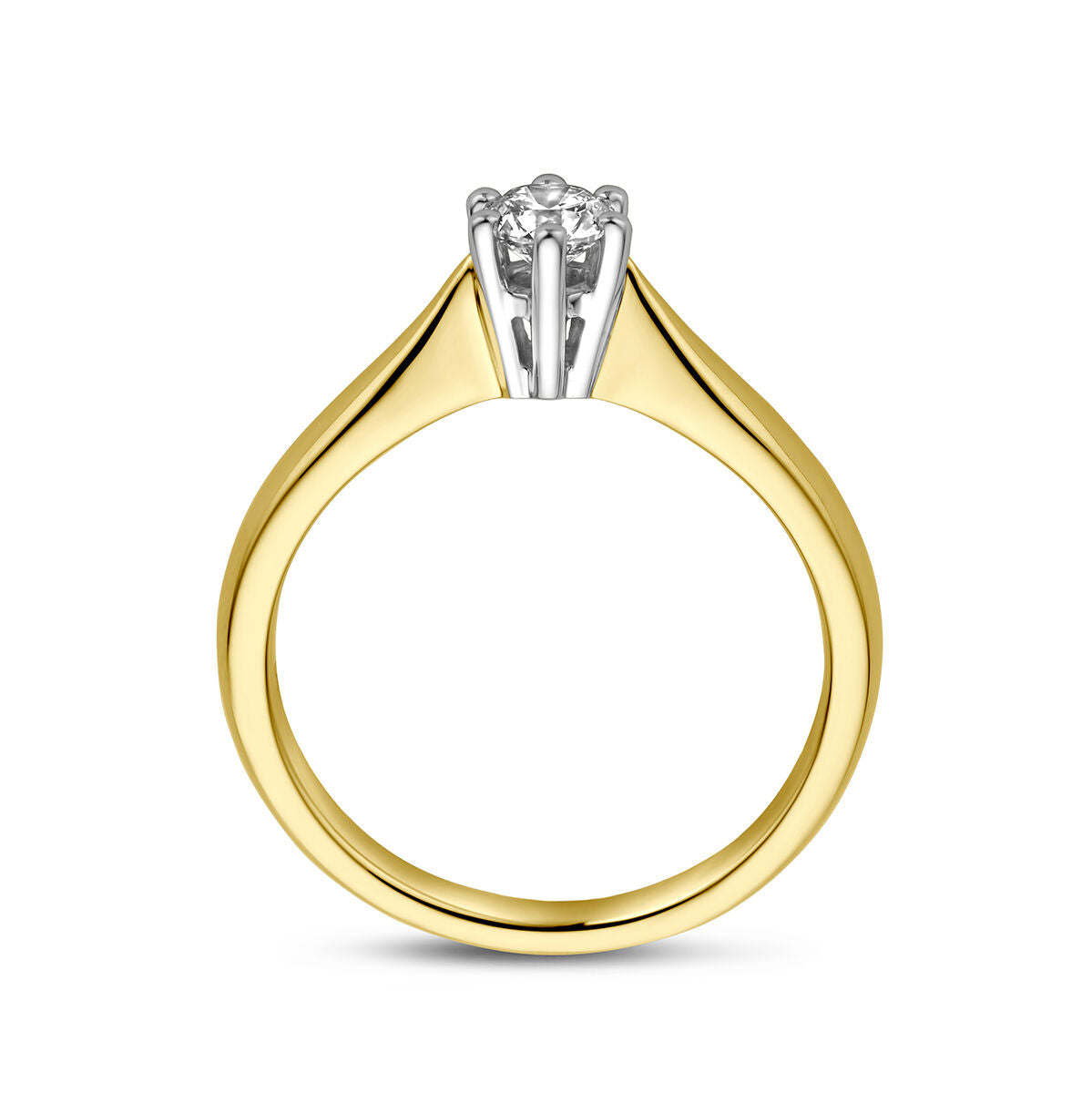 bague diamant 0.25ct h si or bicolore jaune/blanc